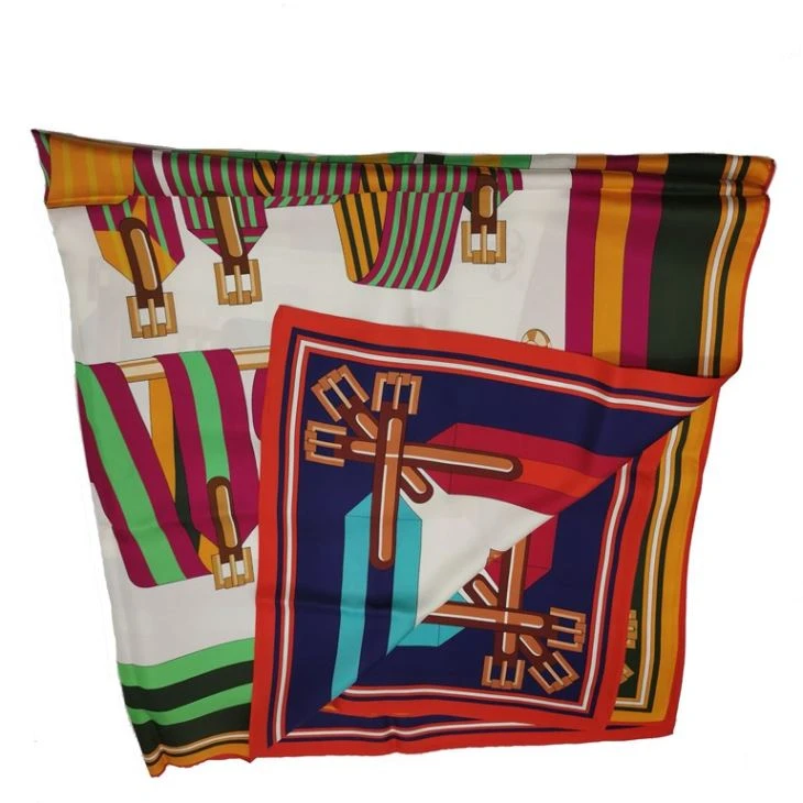 Custom Digital Double Sided Print Twill Silk Scarf